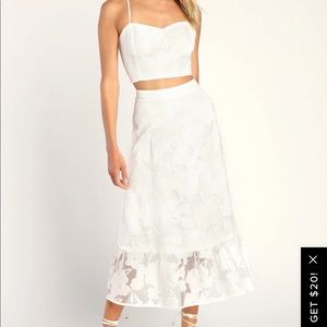 Lulu’s White Floral Two-Piece Midi Dress